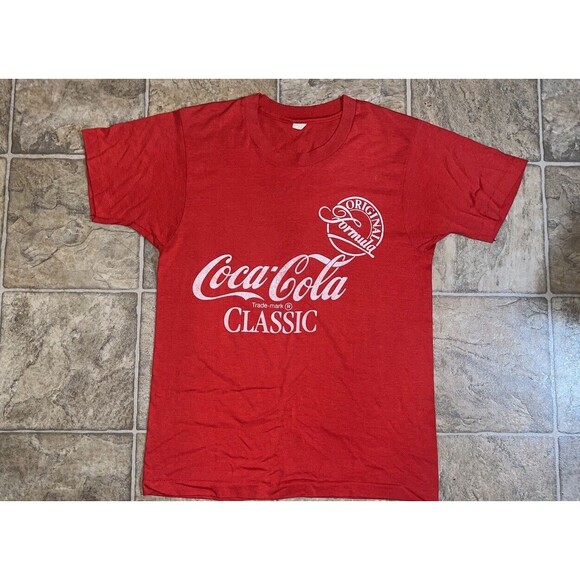 Vtg 1985 Original Formula Coca Cola Classic Shirt Sz M 80s COKE Single Stitch a2 - Picture 1 of 4